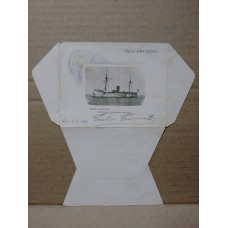 ARGENTINA ENTERO POSTAL GJ SZC-19B-01-O SOBRE CARTA MEMORANDUM POSTAL CON VISTA INTERIOR DE BARCOS USADO U$ 50